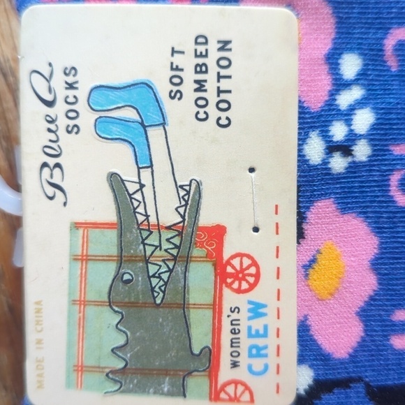 Socks--𝅺I'm Shy? No Sh*t! W crew socks--Blue Q - Picture 3 of 4